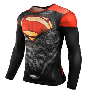 Long Sleeve Crossfit 3D Superman T Shirt