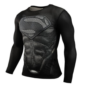 Long Sleeve Crossfit 3D Superman T Shirt