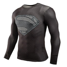 Load image into Gallery viewer, Long Sleeve Crossfit 3D Superman T Shirt