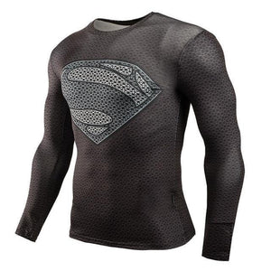 Long Sleeve Crossfit 3D Superman T Shirt