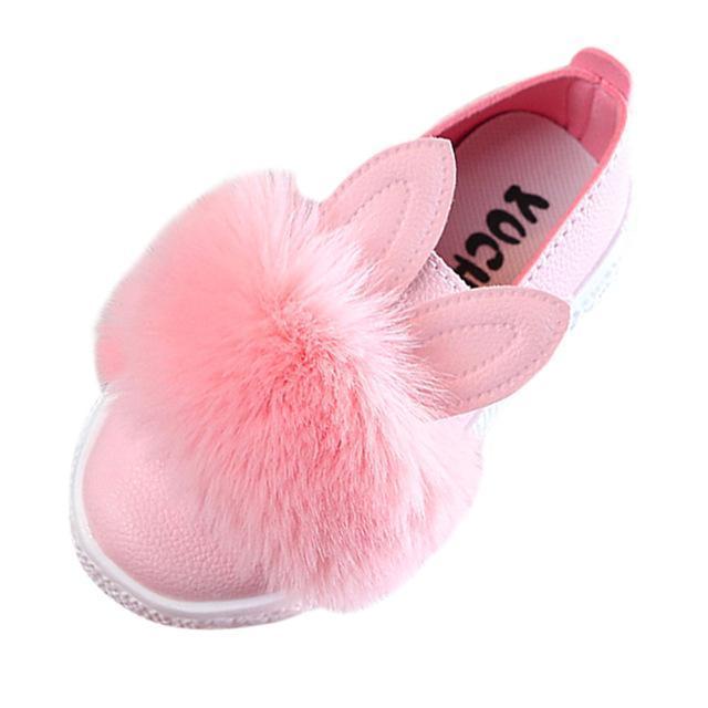 Bunny Pom Toddler Baby Fur Sneakers